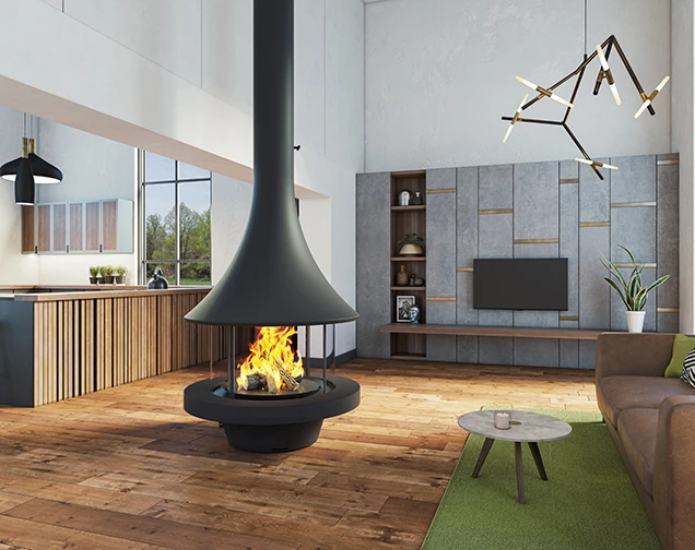 JC Bordelet : cheminée design, cheminée moderne & poêle suspendu